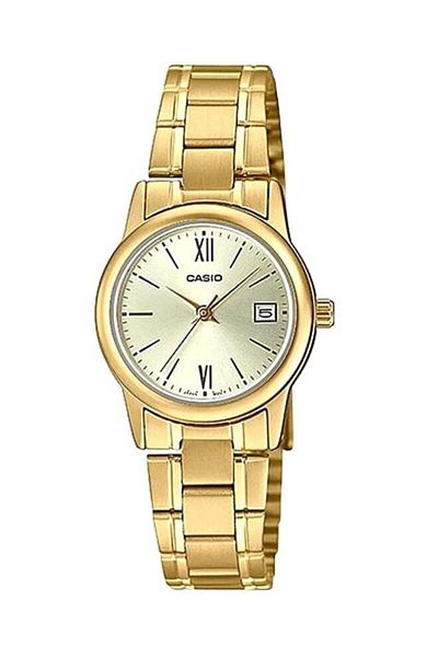 Casio Stainless Steel Analog Wrist Watch LTP-V002G-9B3UDF - 31mm Gold for Women