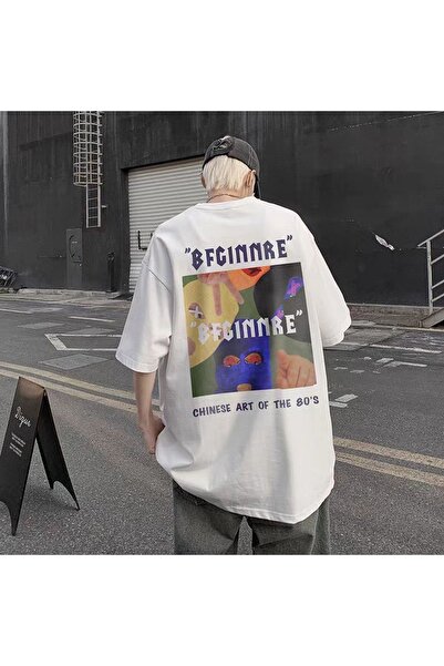 Bengi Clothing تي شيرت مطبوع بأكمام قصيرة وقصة كبيرة الحجم