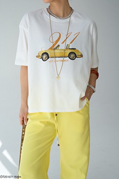 Jose Clothing Tricou imprimat cu mânecă scurtă cu croială supradimensionată