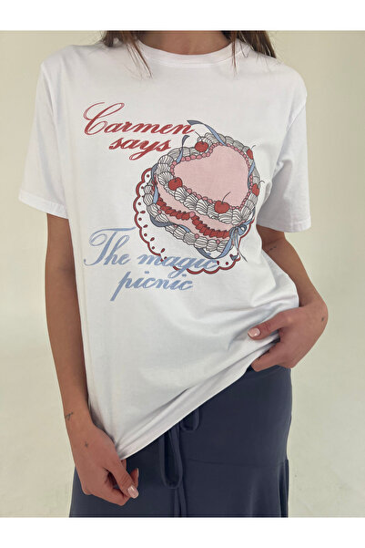 Jose Clothing تي شيرت مطبوع بأكمام قصيرة وقصة كبيرة الحجم