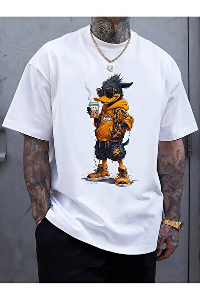 Jose Clothing Tricou imprimat cu mânecă scurtă cu croială supradimensionată