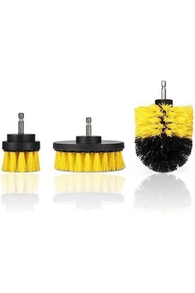 STOREMAX Network Brush Drill Bit 3Pcs Bathroom Tub Shower Cabin Car Wheel Seat Washing Cleaning Brush