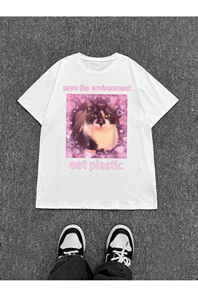 Bengi Clothing تي شيرت مطبوع بأكمام قصيرة وقصة كبيرة الحجم