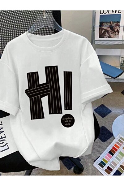 Jose Clothing تي شيرت مطبوع بأكمام قصيرة وقصة كبيرة الحجم