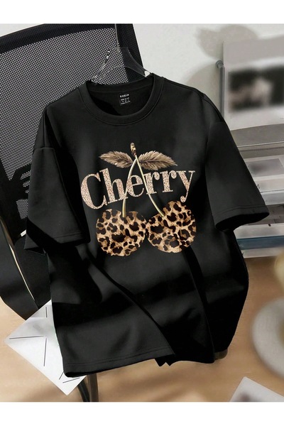 Bengi Clothing تي شيرت مطبوع بأكمام قصيرة وقصة كبيرة الحجم