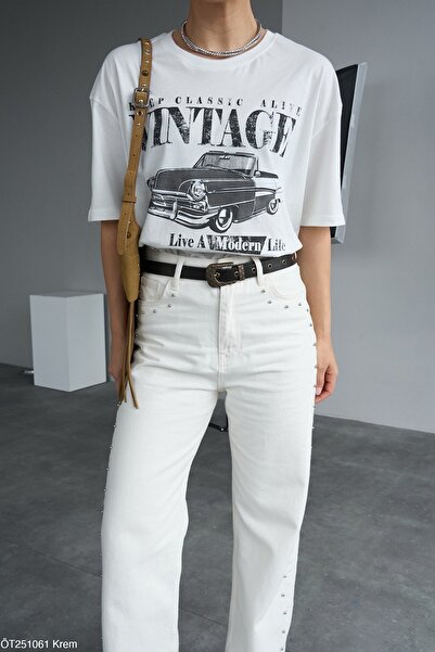 Jose Clothing تي شيرت مطبوع بأكمام قصيرة وقصة كبيرة الحجم