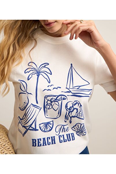 Bengi Clothing تي شيرت مطبوع بأكمام قصيرة وقصة كبيرة الحجم