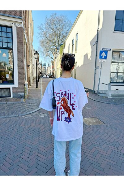 Jose Clothing Tricou imprimat cu mânecă scurtă cu croială supradimensionată