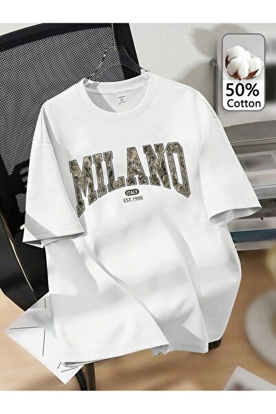 Jose Clothing تي شيرت مطبوع بأكمام قصيرة وقصة كبيرة الحجم