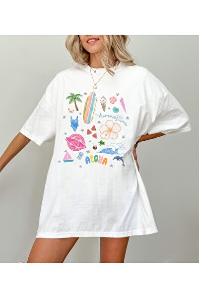 Jose Clothing تي شيرت مطبوع بأكمام قصيرة وقصة كبيرة الحجم