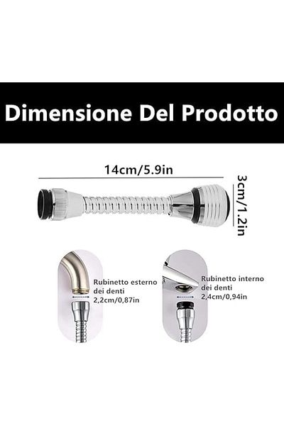 STOREMAX Ysstorex Yapi Faucet Extension Hose, Faucet Hose, Faucet Bubbler, 360 °   Rotatable Filter, Mu