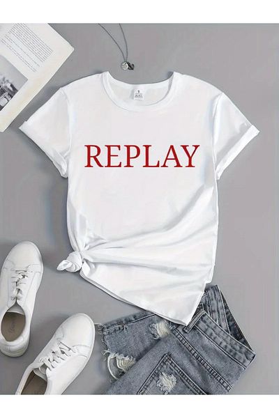 Massgai Μπλουζάκι Unisex REPLAY Printed Oversize 100% βαμβάκι