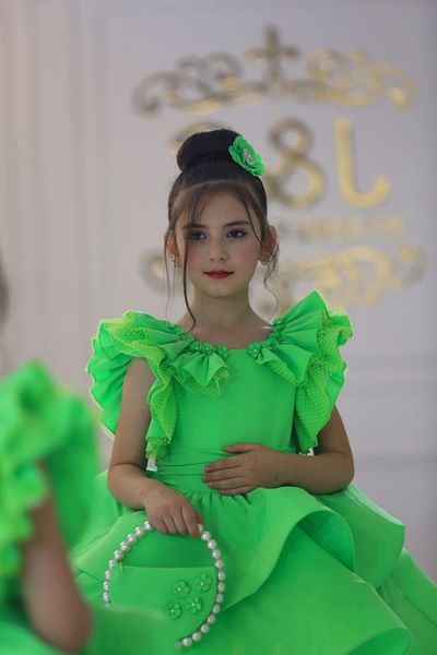 Ribbon kids Βραδινό φόρεμα Princess με βολάν. τσάντα, κλιπ μαλλιών,