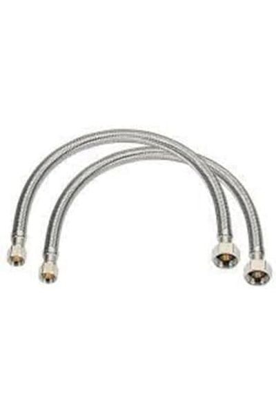 STOREMAX Bystoreby 3/8 Toilet Seat Connection Hose Steel Connection Flex- 2 Pieces 100 cm Newdesing 646268