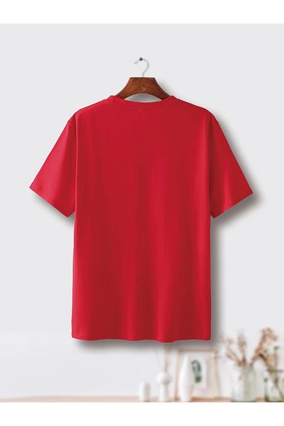 Massgai Unisex Mountain Mountain Printed Oversize 100% Cotton T-Shirt