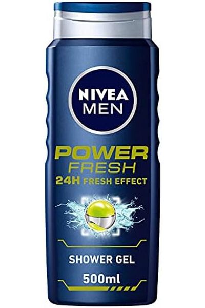 NIVEA Men Power Fresh 3-in-1 Shower Gel for 24-Hour Freshness, Citrus Fragrance, 500 ml