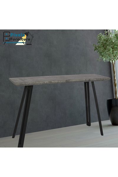 PixelsFurniture Pixel Furniture Console Table, Entryway with Wood Top and Metal Ends, Versatile