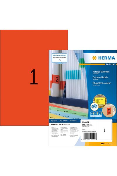 DERİK Derik 4402 Colored Label Din A4 210 X 297 Mm, 100 Sheets, Paper, Matt Self-Adhesive, Yazd