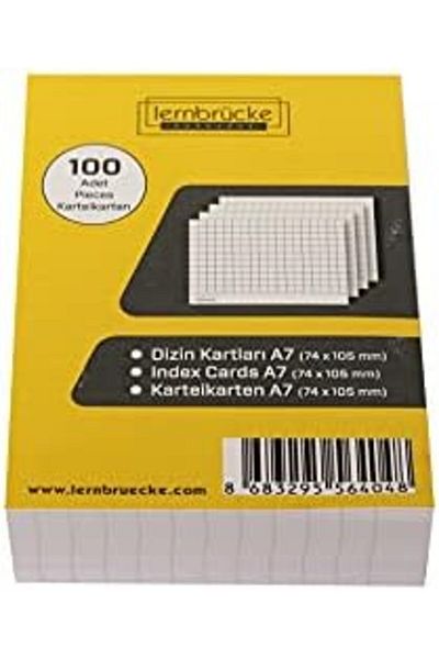 STOREMAX Sellbuystore White Checked A7 Index Card Karteikarten 100 Pcs 1053513