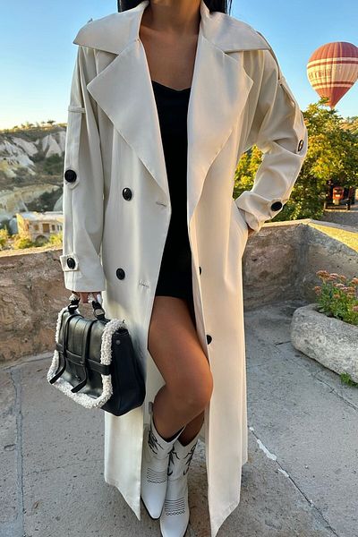 TANISA Ravena Belt Detail Trench Coat
