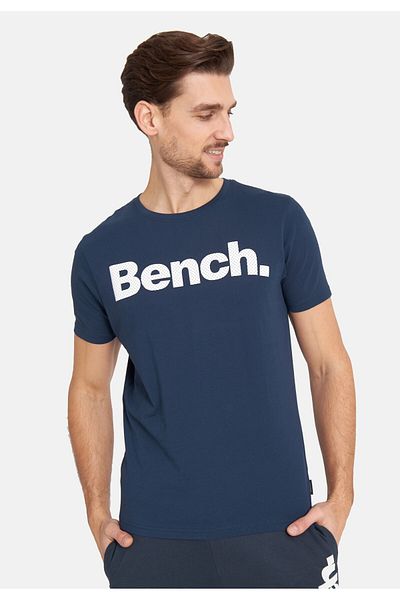 BENCH Shirt Unifarbenes Kurzarm T-shirt Leandro Mit Rundhalsausschnitt Und Markenprint