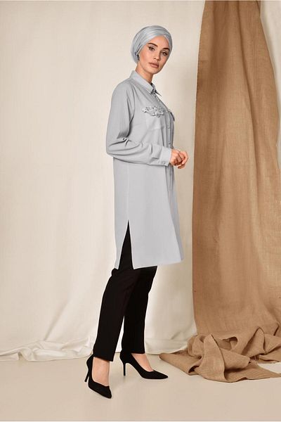 Alvina Tunic with Embroidery and Bead Detail 4215