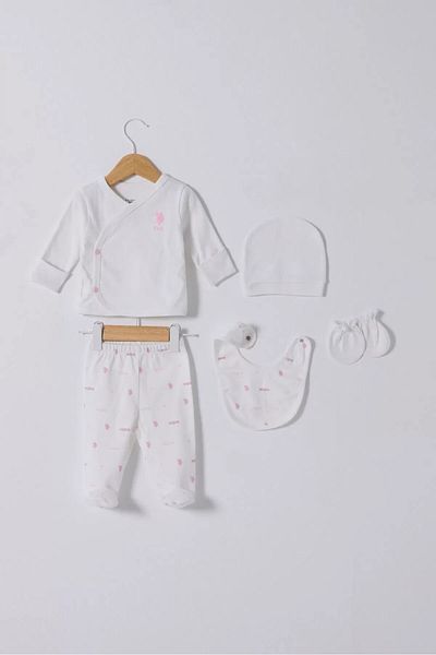 dalinda Eterelle U.S. Polo 5-Piece Hospital Discharge Set Usb2358 White
