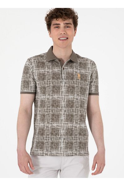 U.S. Polo Assn. Мъжка поло тениска U.S. Polo Assn. Кафява, цвят KING