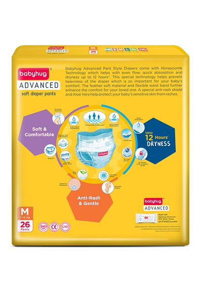 Babyhug Advanced Soft Diaper Pants, Size 3 - 26 Pieces