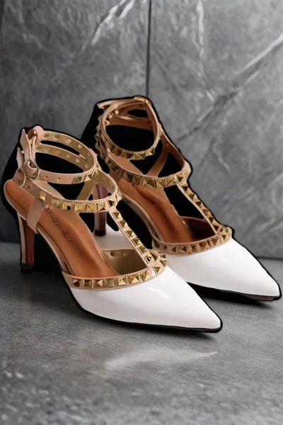 PayBuy Kadın Elegant Ayakkabı Troklu İnce Topuklu Ayakkabı Stiletto Özel Tasarım Abiye Ayakkabı