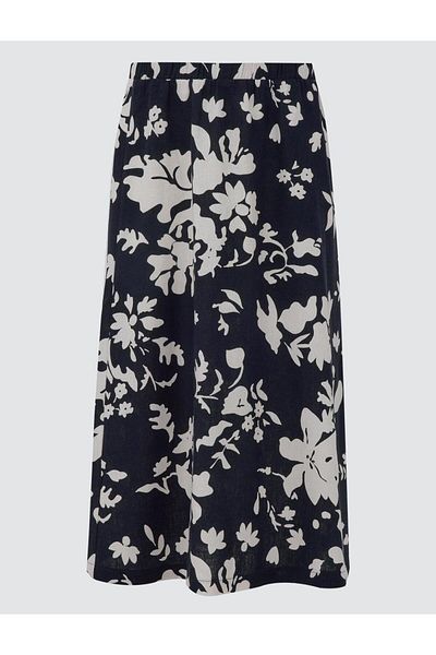 Jimmy Key Black Straight Cut Linen Skirt