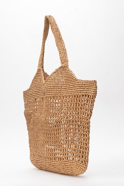Dericlub Dericlub Women's Straw Handmade Shoulder Bag Zy 25004 Linen