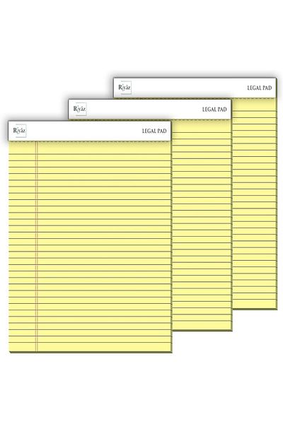 KDROĞLU Kdroglu Size, 3 Pieces, Yellow Colored Legal Pad, Notepad, Notepad, Notebook, Herbiri 50 Sheets, Wide Sa