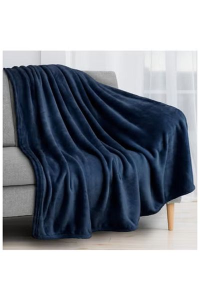 BSB HOME ® 220 GSM Premium Plush Single Blanket for Bed, Sofa,Travel, Camping | 150 * 220 cm | NAVY