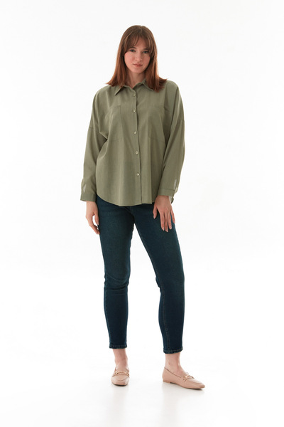 Fulla Moda Basic Double Pocket Oversize Shirt