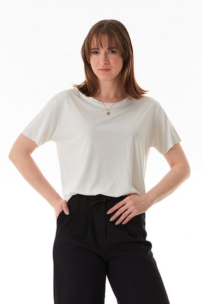 Fulla Moda Basic Crew Neck Casual Modal T-Shirt