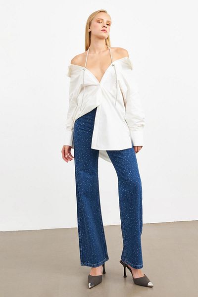 Setre Ecru Neck Accessory Detailed Tunic