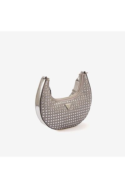 Guess Lua Women's Stone Appliqued Hobo Silver Bag Hwiy9205010