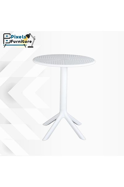 PixelsFurniture Pixel Furniture Round Plastic Table, For Indoor Or Outdoor Use