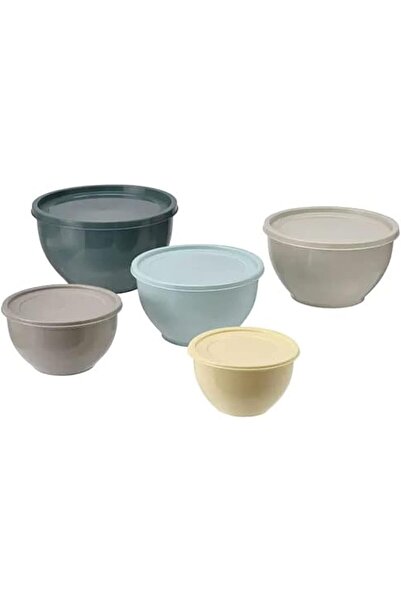 IKEA Garnityren 5-piece Bowl Set With Lids – Mixed Colors, Stackable, Microwave & Dishwasher Safe
