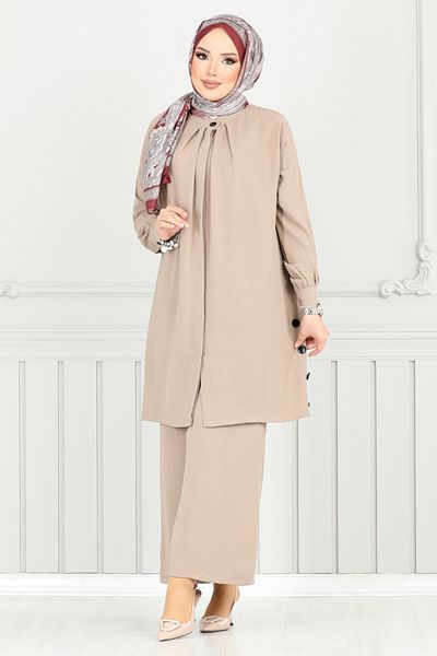 ModaMerve Hijab Suit with Hidden Button 3100Hbs932-M Dark Vision