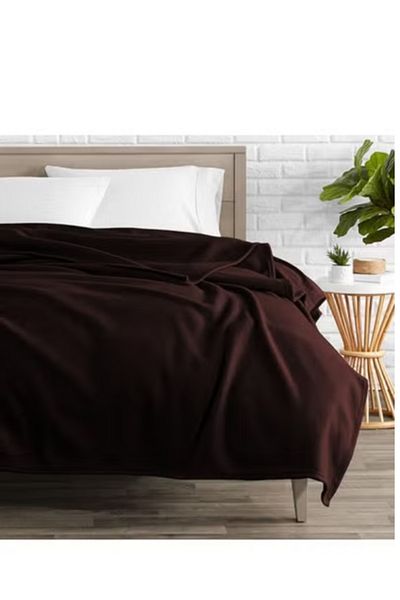 BSB HOME ® 220 GSM Premium Plush Single Blanket for Bed, Sofa,Travel, Camping | 150 * 220 cm | BROWN