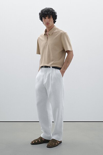 Massimo Dutti %100 pamuklu kısa kollu polo yaka t-shirt