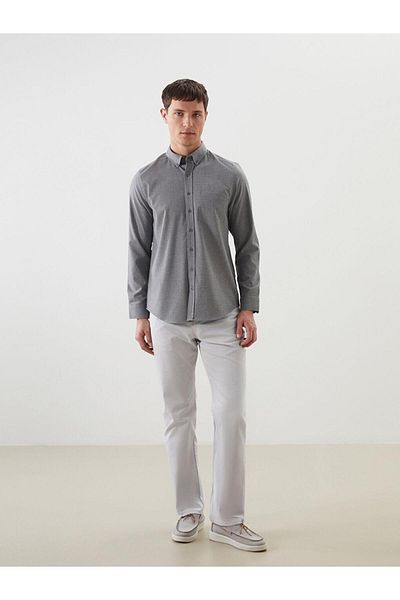 LC Waikiki Lcwaikiki Classic Gray Standard Fit Gabardine Men's Chino Trousers