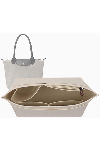 LCK Lckaey tote bag organizer insert for Longchamp le pliage large tote insert felt purse zipper bag org