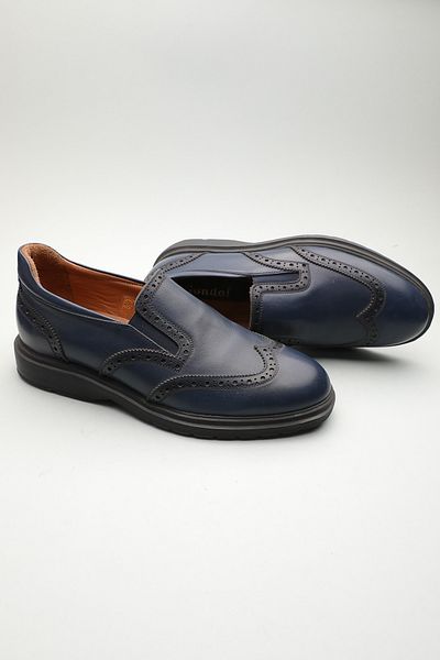 Gondol Men's Genuine Leather Classic Loafer Navy Blue 42 Ttx. 601132