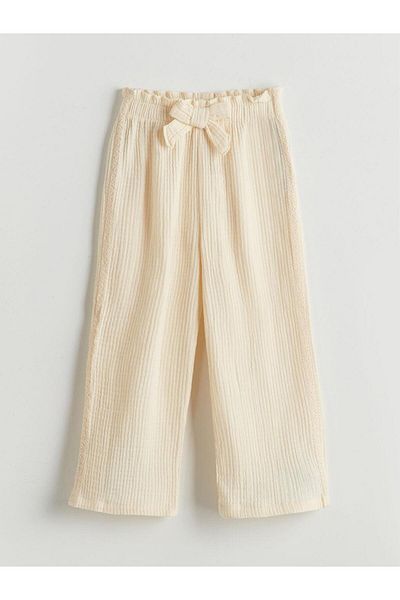 LC Waikiki Girl's Muslin Trousers with Ribbon Detail (S5)
