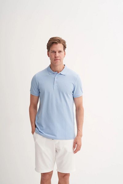 Cazador Μπλουζάκι Polo Neck Slim Fit Pique απλό βαμβακερό μπλουζάκι 4613