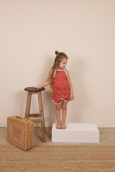OhlalaKoala Dark Orange Strappy Shorts Suit