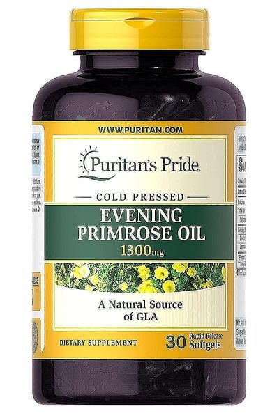 Puritan's Pride Evening Primrose Oil 1300 mg with GLA – 30 Softgels